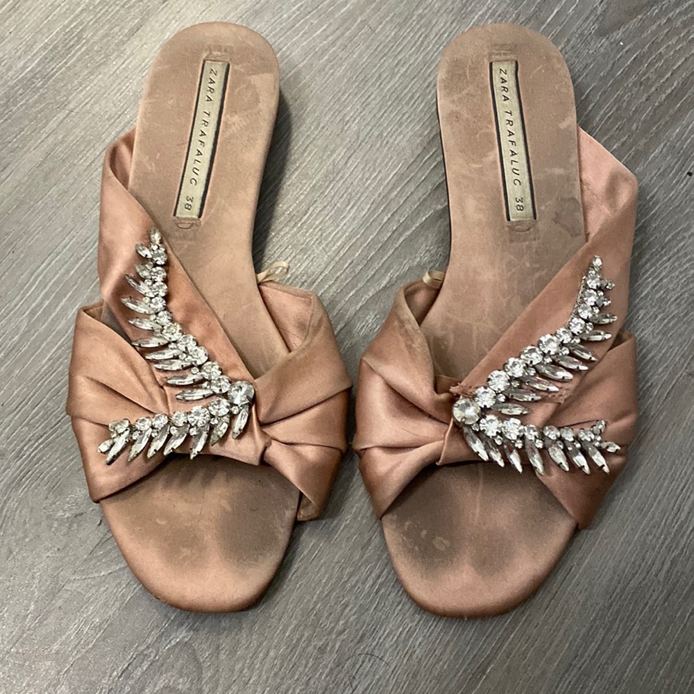 Zara Blush Pink Flat Sandal